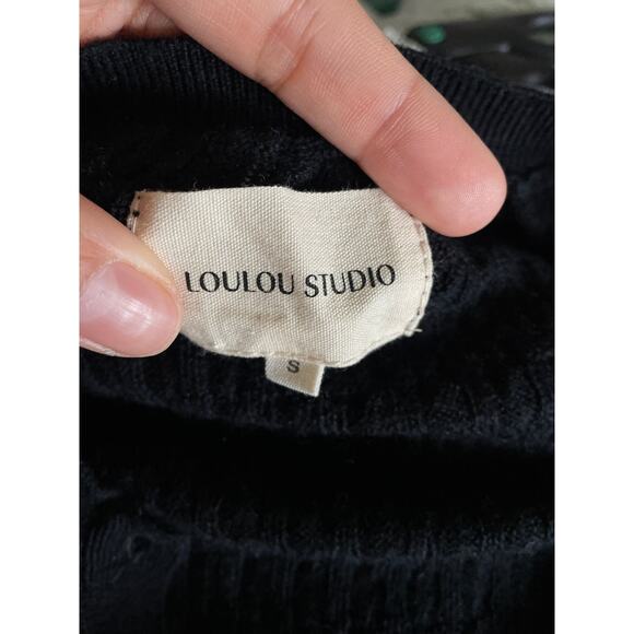 LOULOU STUDIO Apar Cable-knit Wool And Cashmere-blend Sweater In Black - Picture 3 of 3